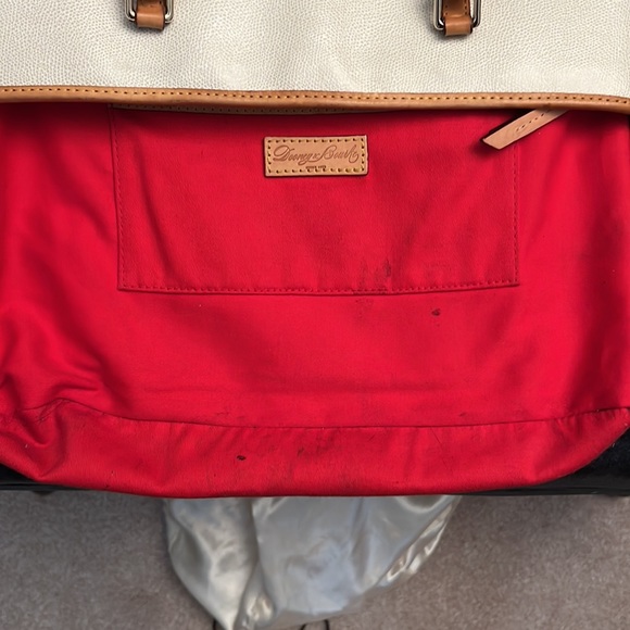 Dooney & Bourke White Pebbled Grain Lexington Shopper Tote with studs - Picture 7 of 10